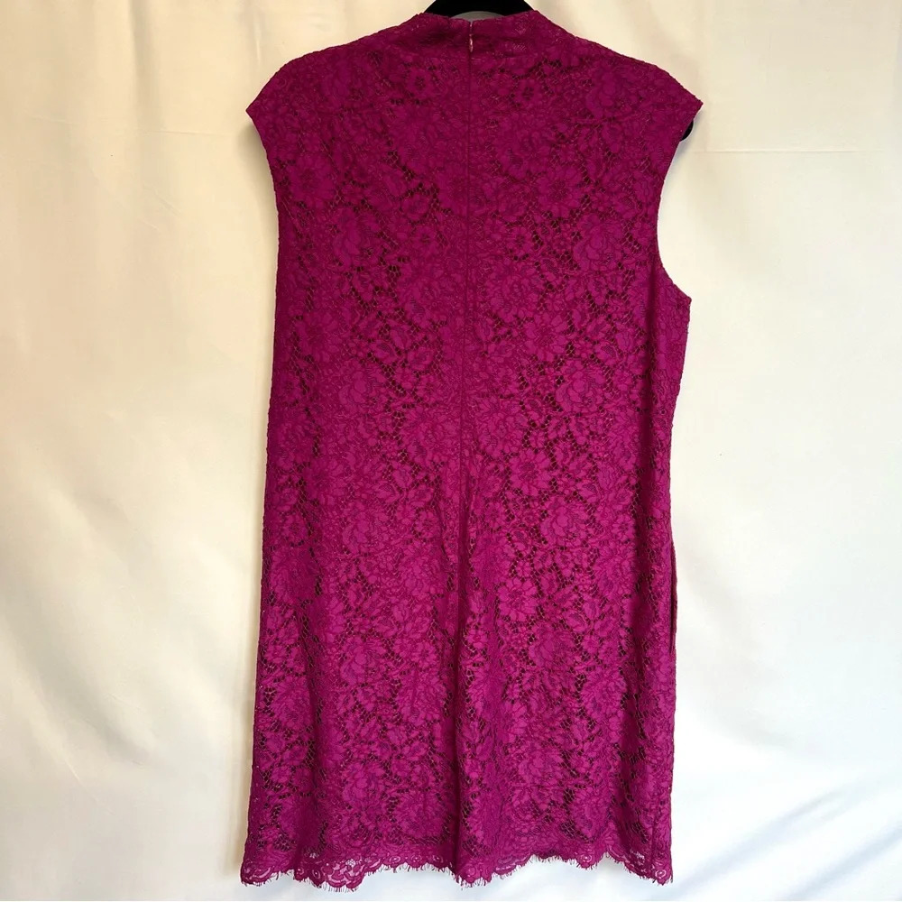 Torrid Magenta Fuschia Pink Sleeveless Floral Lace Midi Sheath Dress Size 14 - Picture 9 of 12